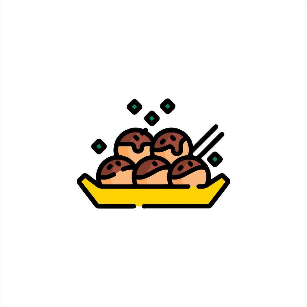 A plate with food on it and chopsticks vector