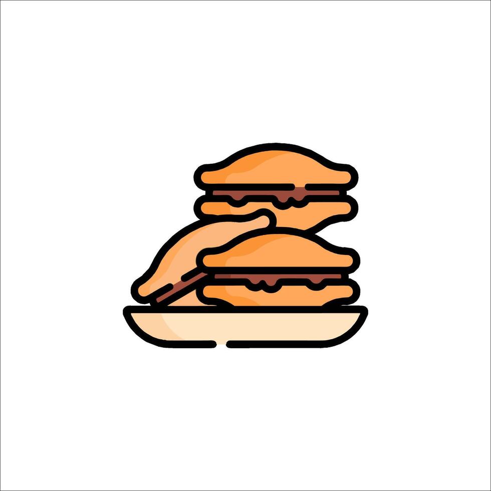 A hamburger icon on a plate vector