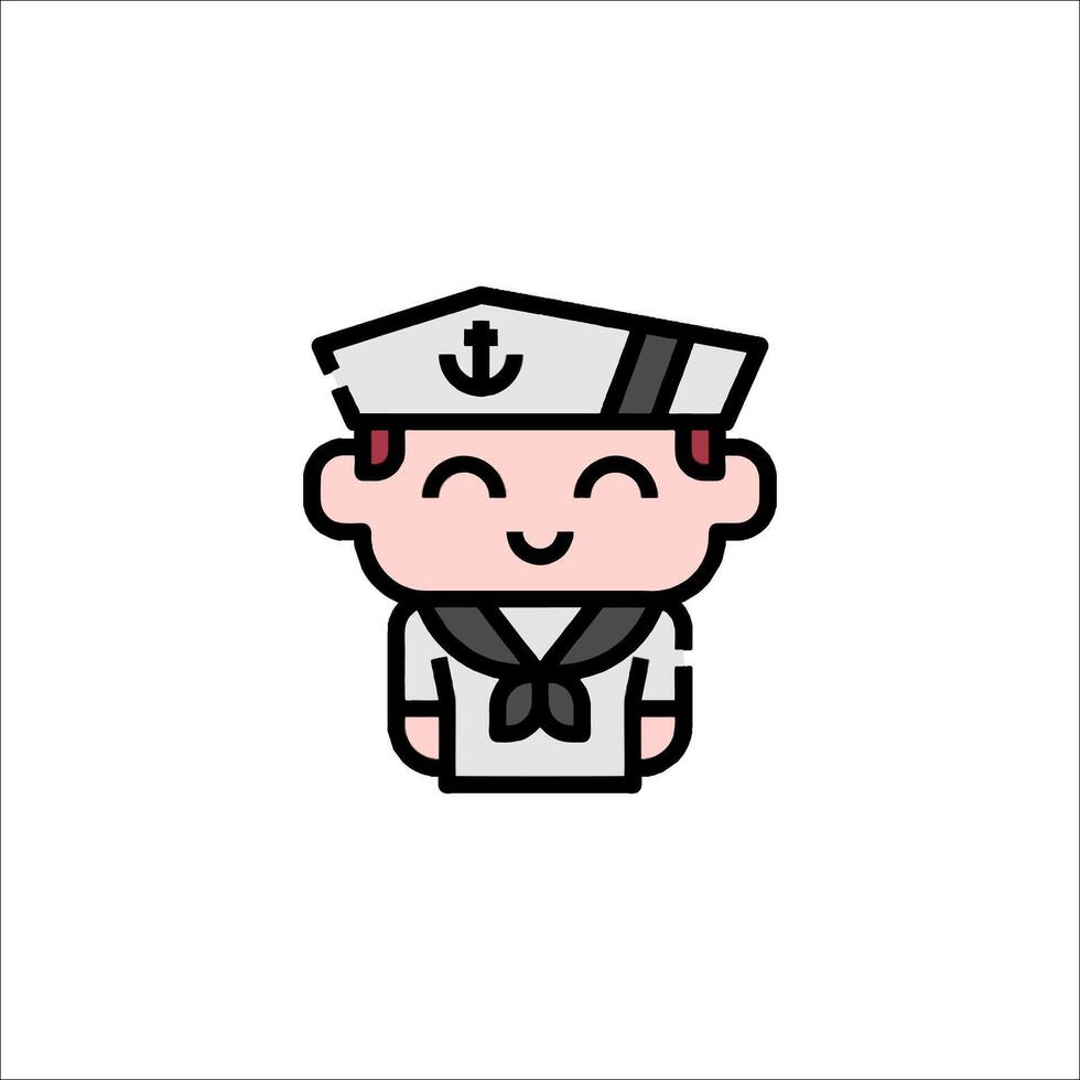 A cartoon sailor in a sailor hat vector