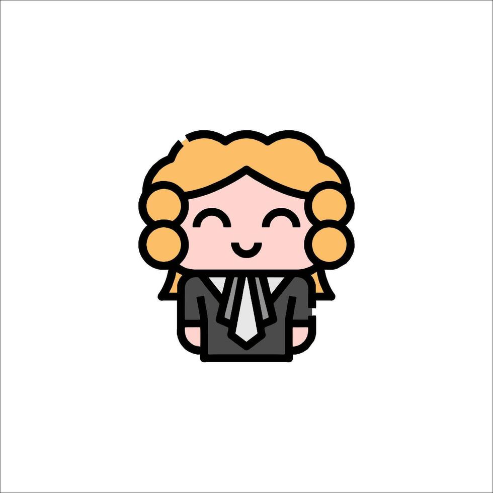 A cartoon character of a judge with a smile vector
