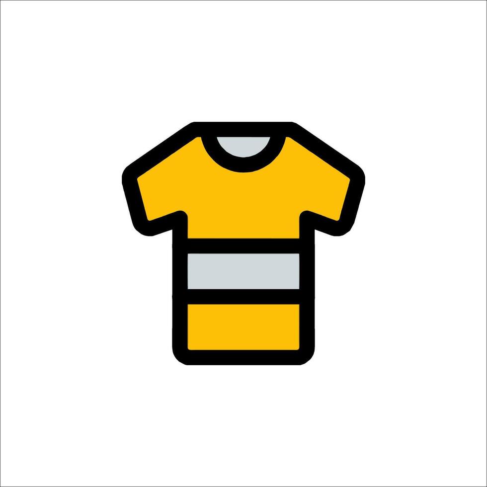 A yellow t - shirt icon on a white background vector