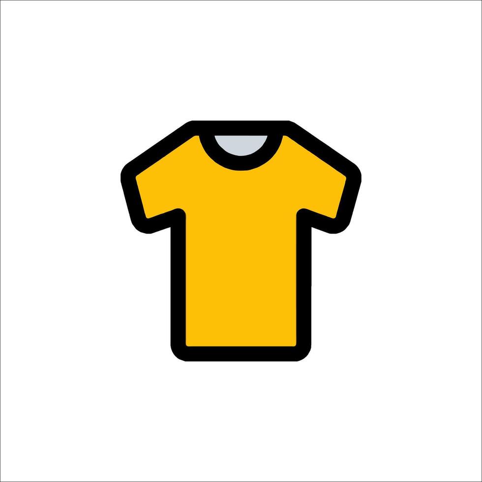A yellow t - shirt icon on a white background vector