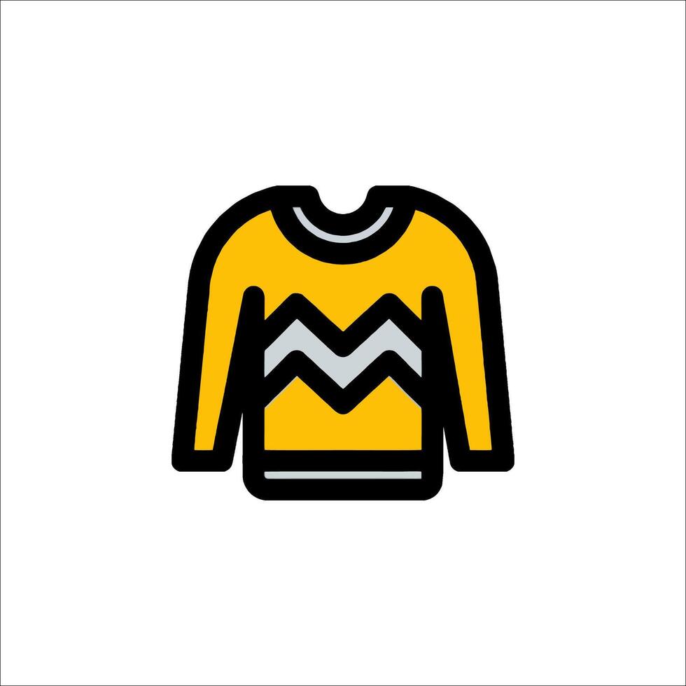 A yellow sweater with a chevron on it vector