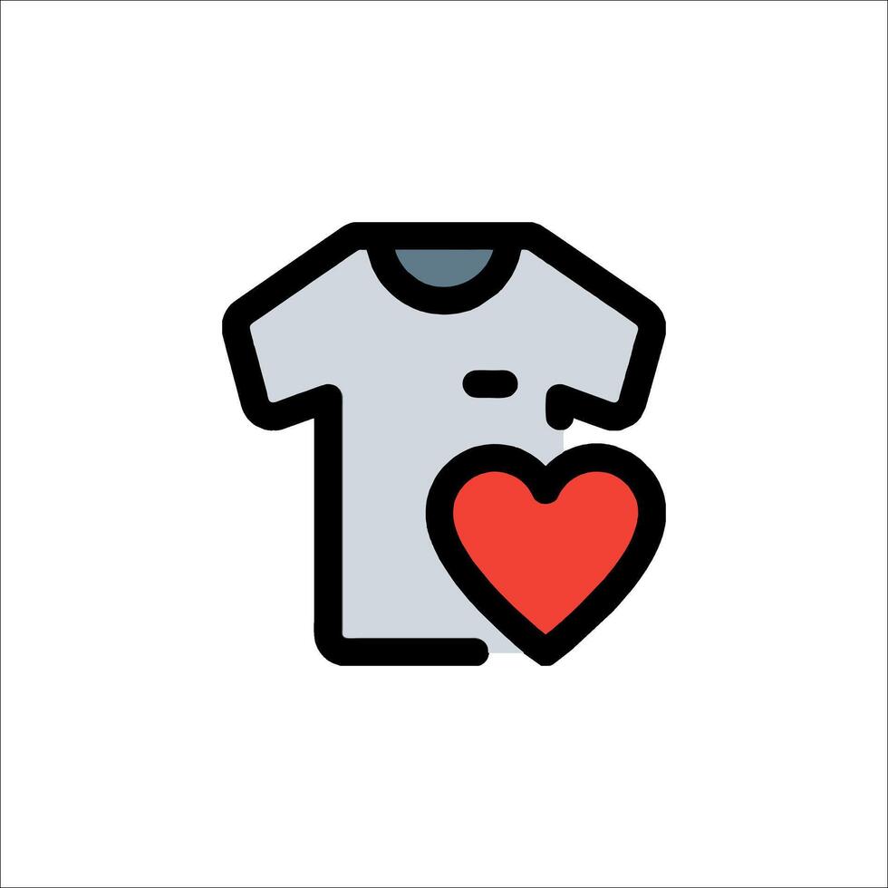 A t - shirt with a heart on it vector