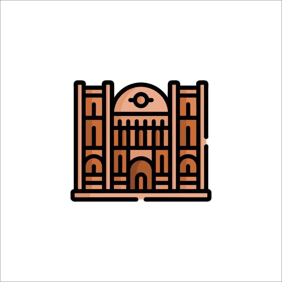 A building icon in a line style vector