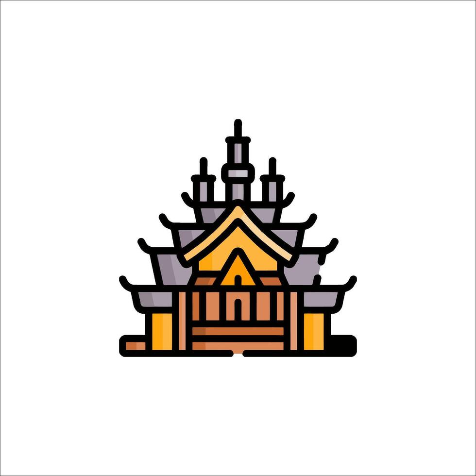 A chinese temple icon in a line style vector