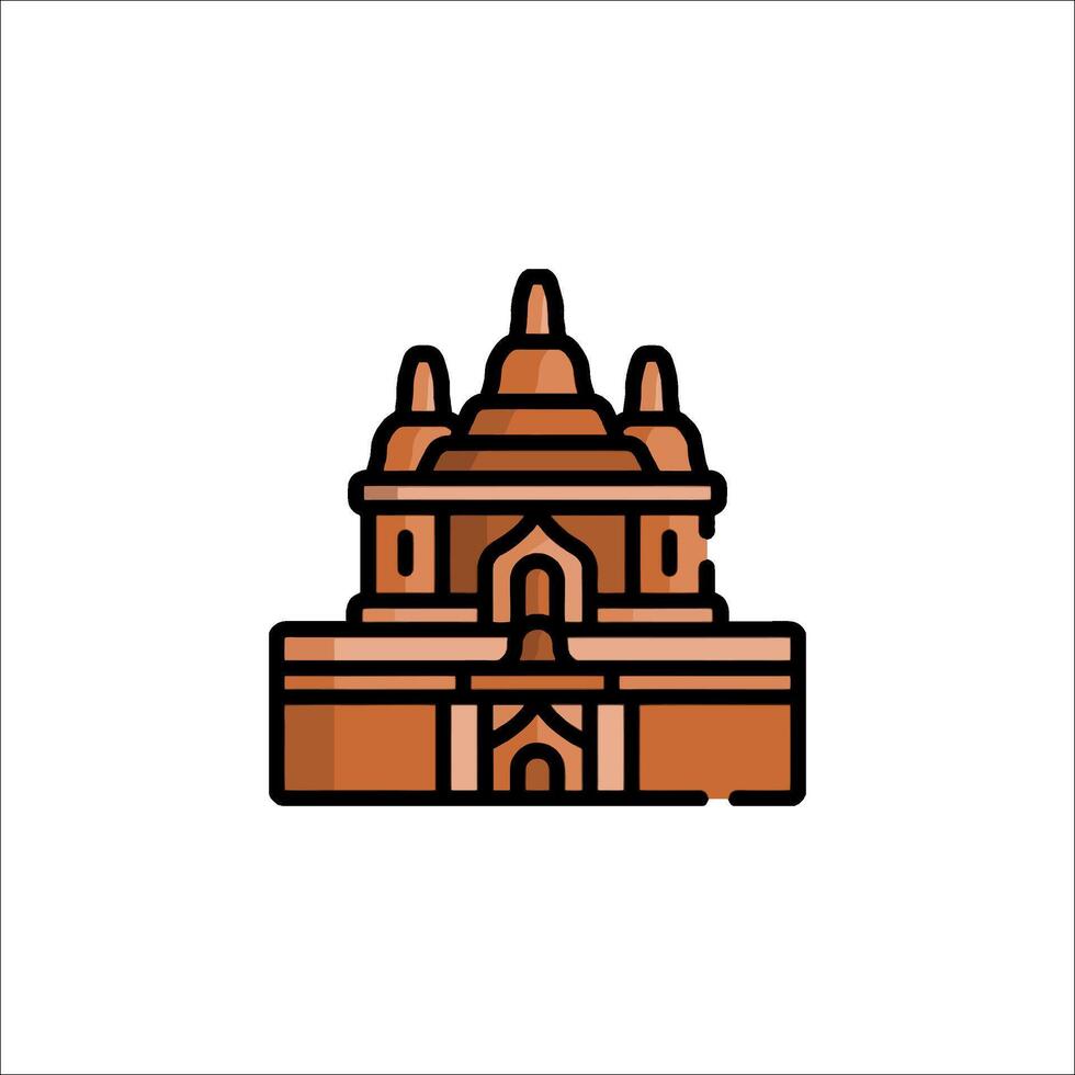 An icon of a temple in a line style vector