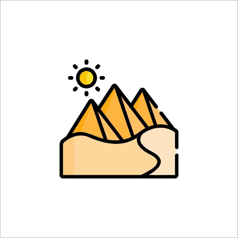 The pyramids of giza icon vector