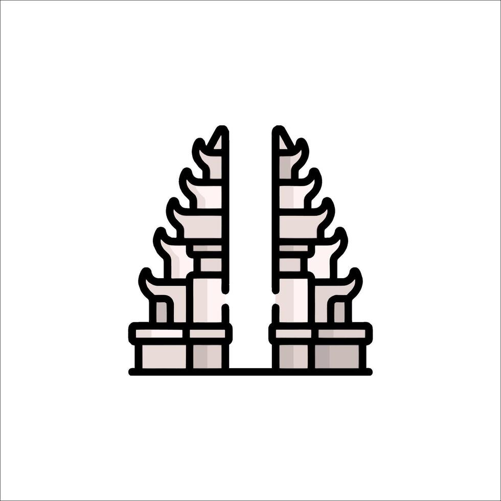 An icon of a temple with two pillars vector