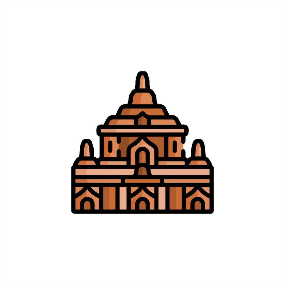 An icon of a temple in a brown color vector