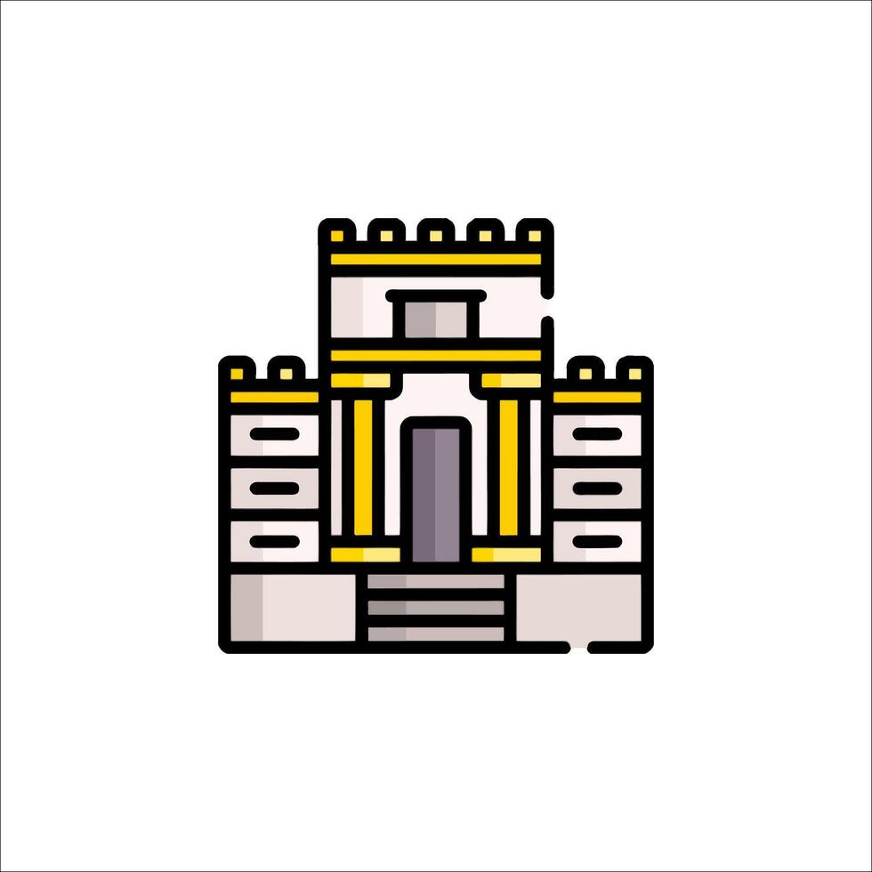 A castle icon in a line style vector
