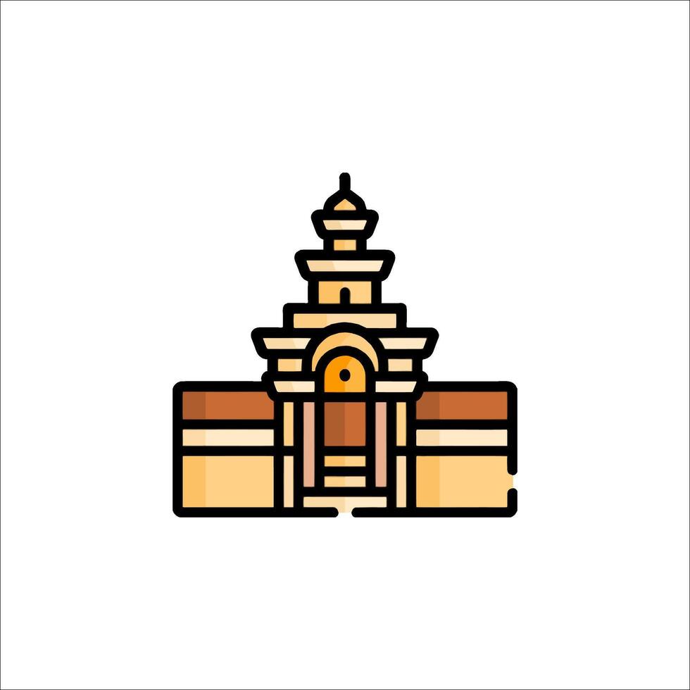 A building with a tower and a clock on it vector