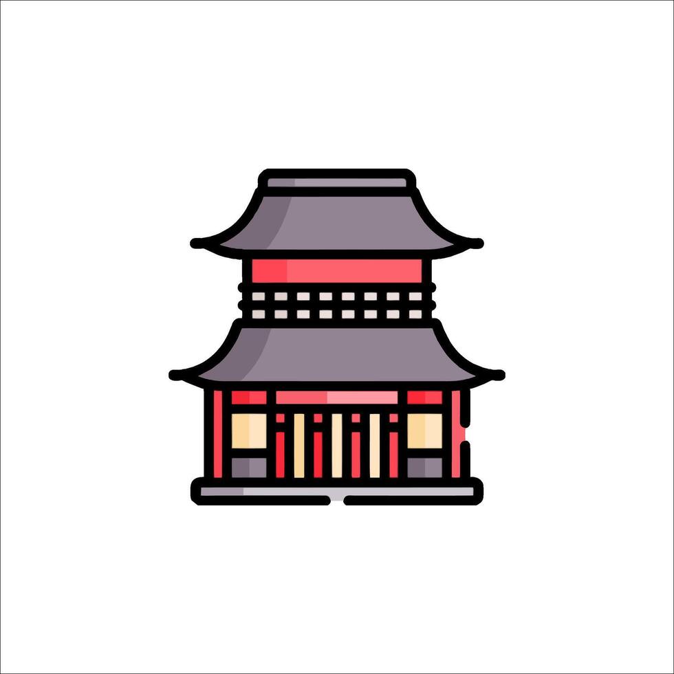 A japanese pagoda icon on a white background vector