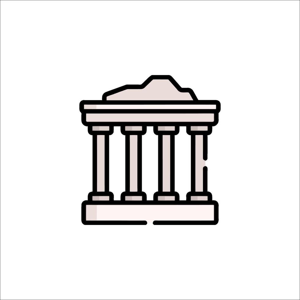 An icon of a building with columns vector