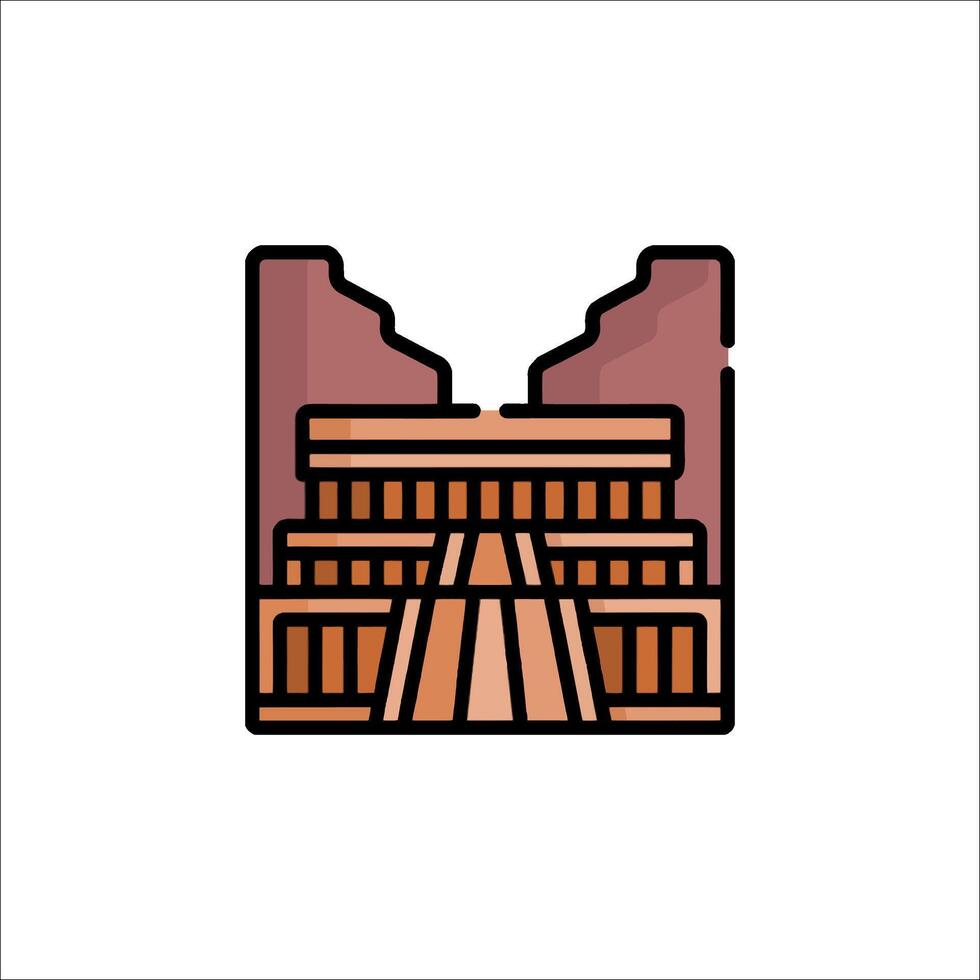 An icon of a building with a large stone structure vector