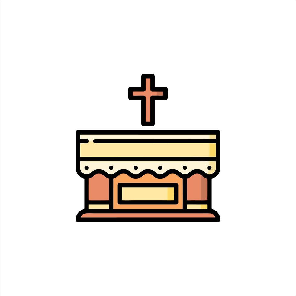 A church icon with a cross on top vector