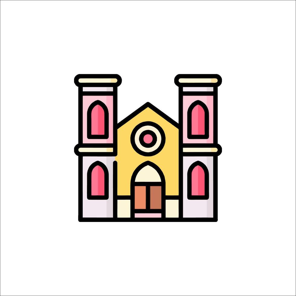 A church icon in a flat style vector