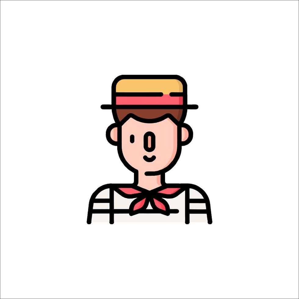 A man in a hat and tie with a bow tie vector