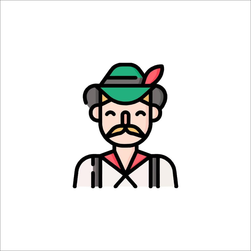 A man in a hat and mustache with a mustache vector