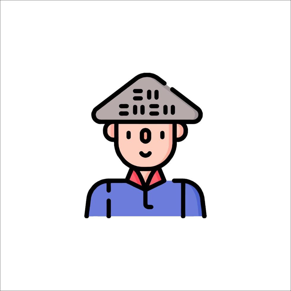 A man wearing a hat in a cartoon style vector