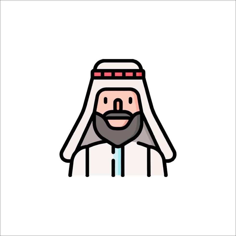 Arabic man icon in flat style vector