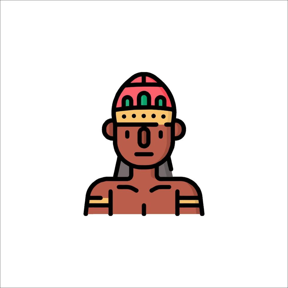An icon of a man wearing a headdress vector