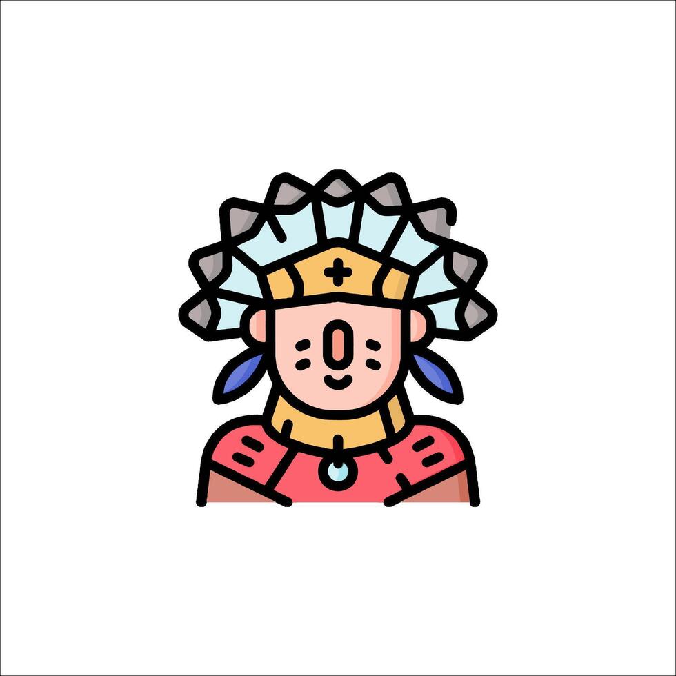Indian chief icon illustration vector