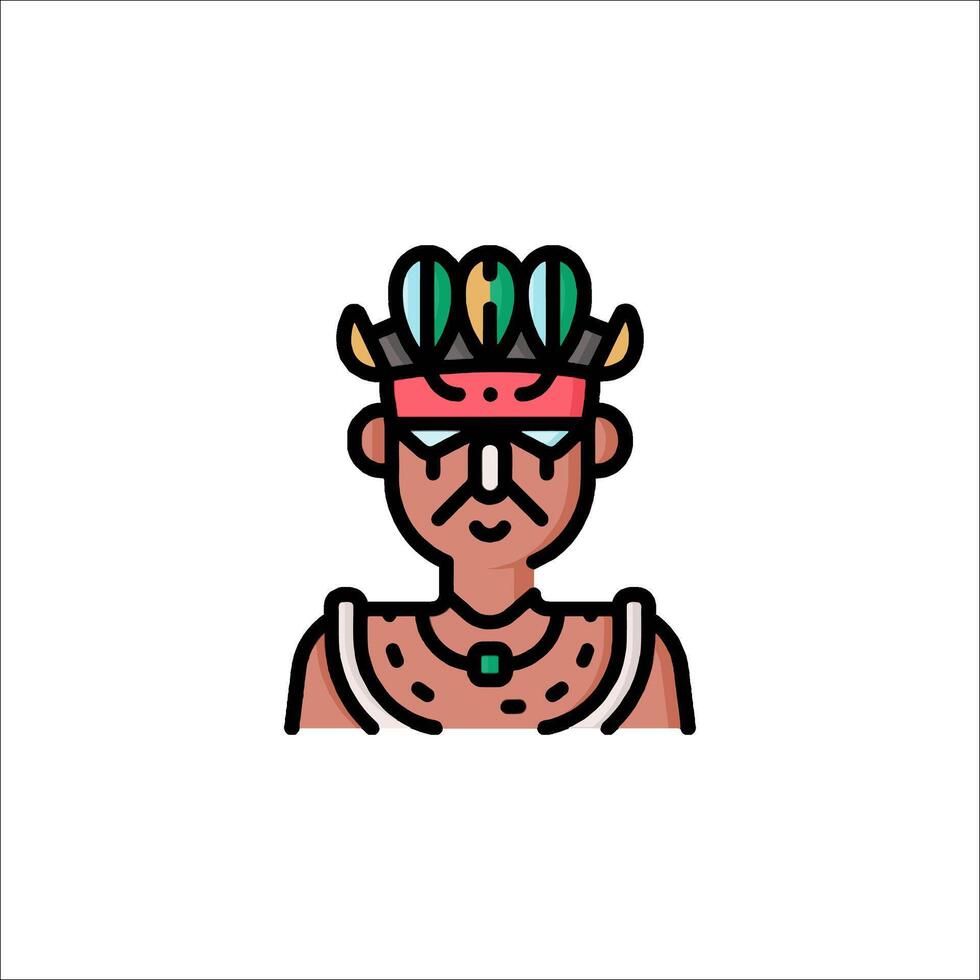 A man with a headdress on his head vector