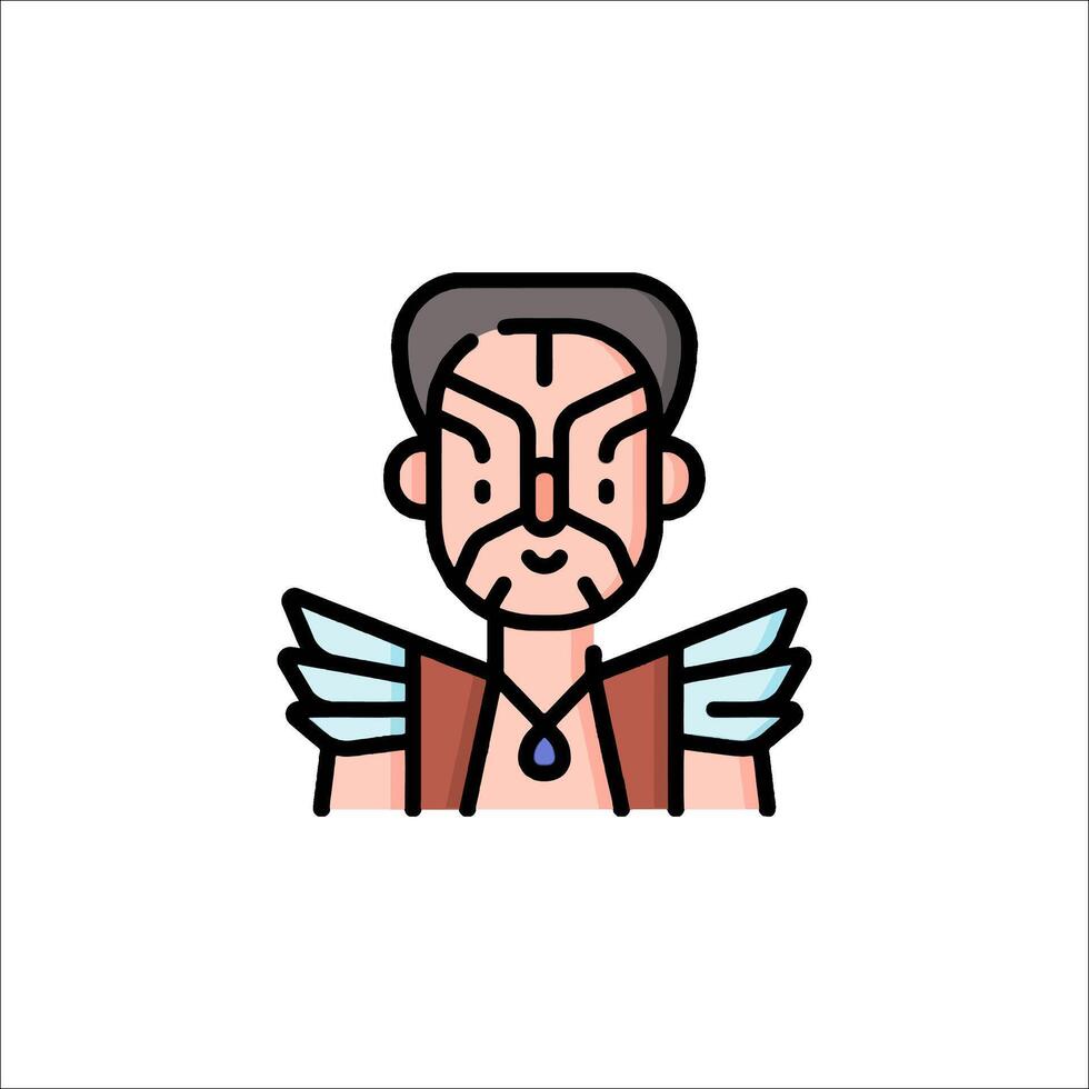 A man with wings on his face vector