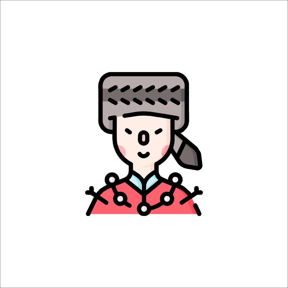 A woman in a traditional costume icon vector