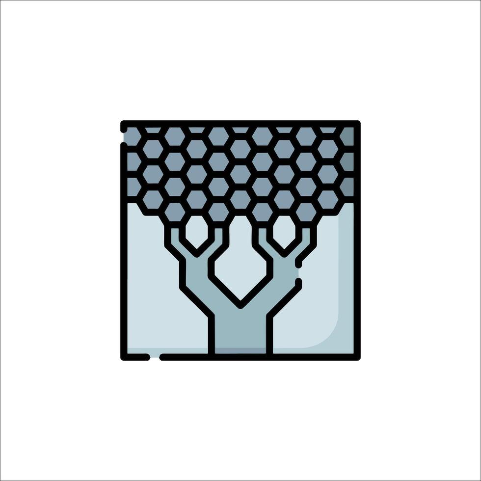 A tree with honeycomb on it vector