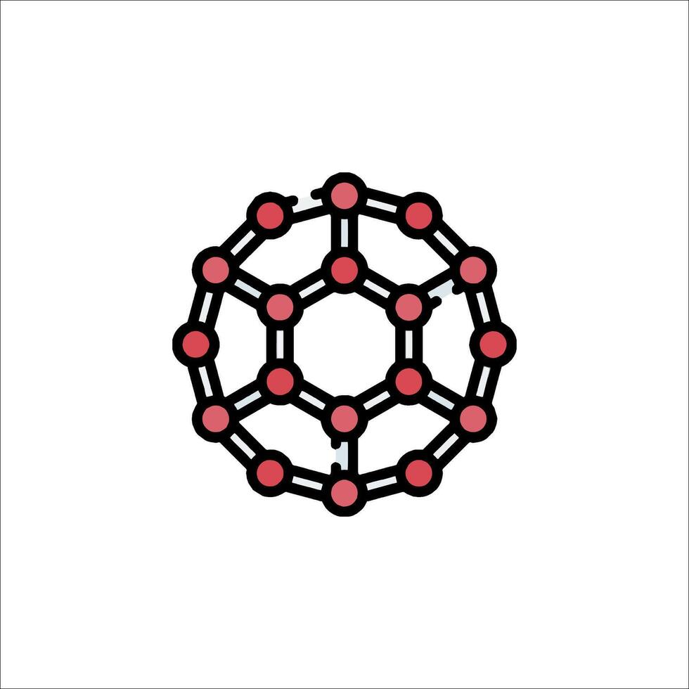 A black and red circle with dots on it vector