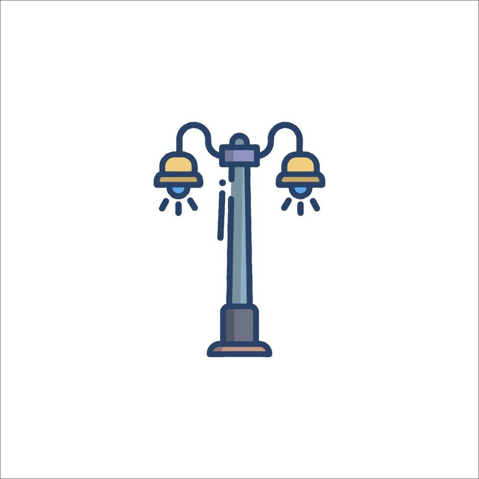 A street light with two lights on it vector