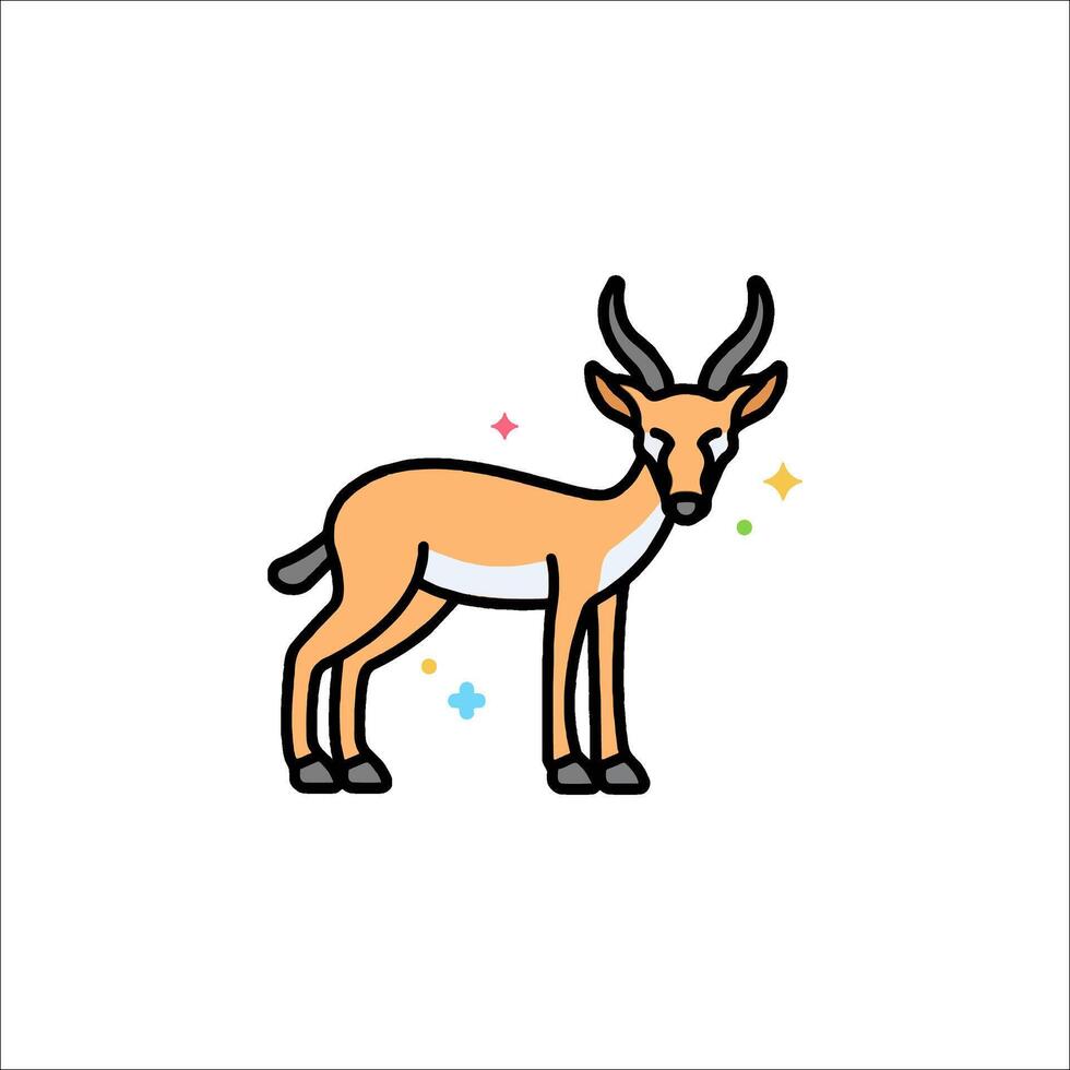 A cute antelope icon with stars on it vector