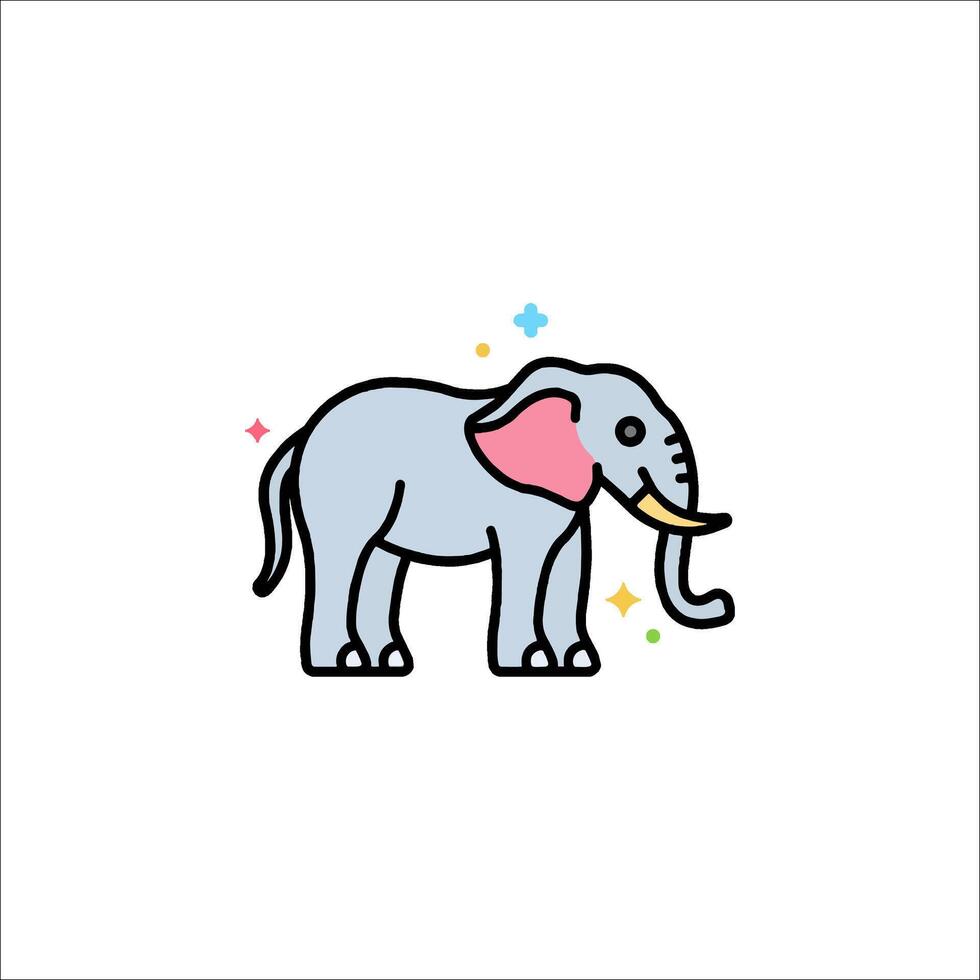 An elephant with colorful stars on it's head vector