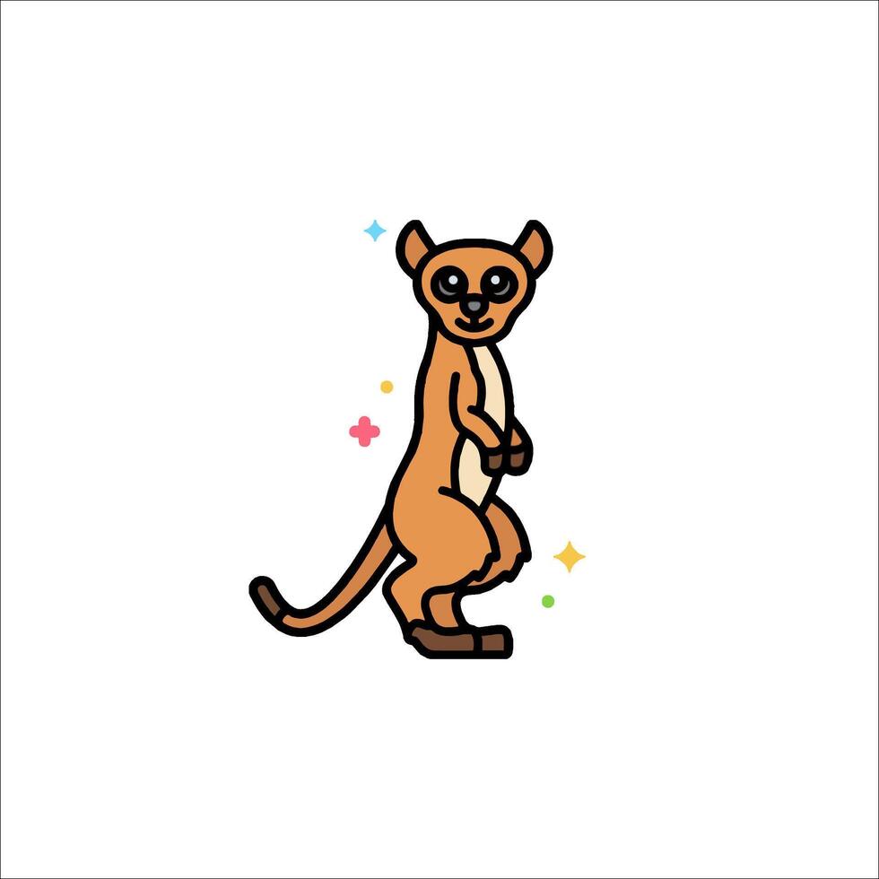 A cartoon animal with a big head and a big body vector