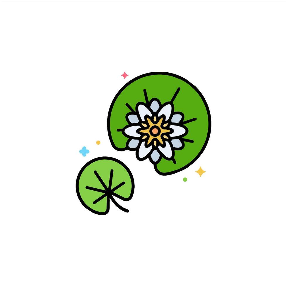 Water lily icon vector