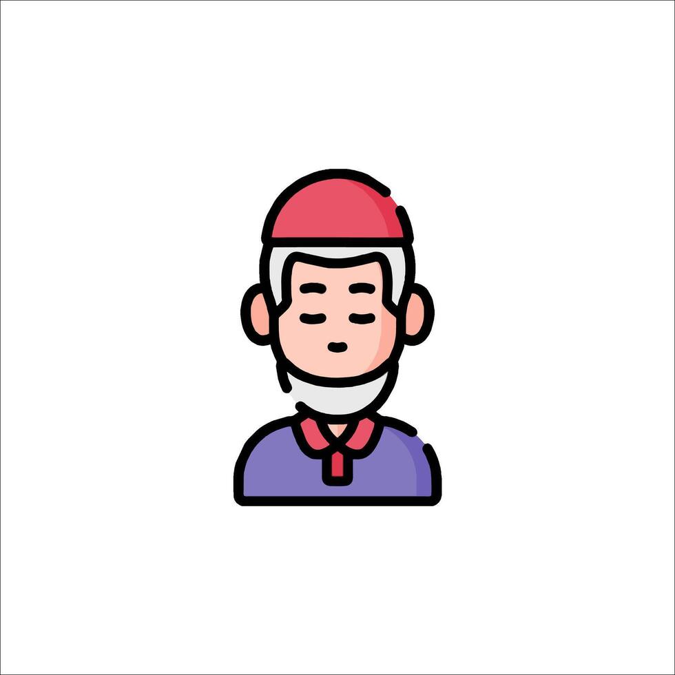 A man with a beard and a red cap vector