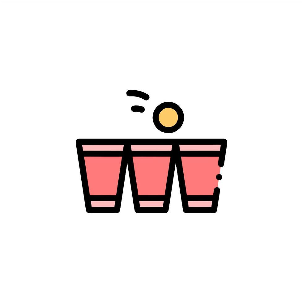 A red and pink cup with a ball in it vector