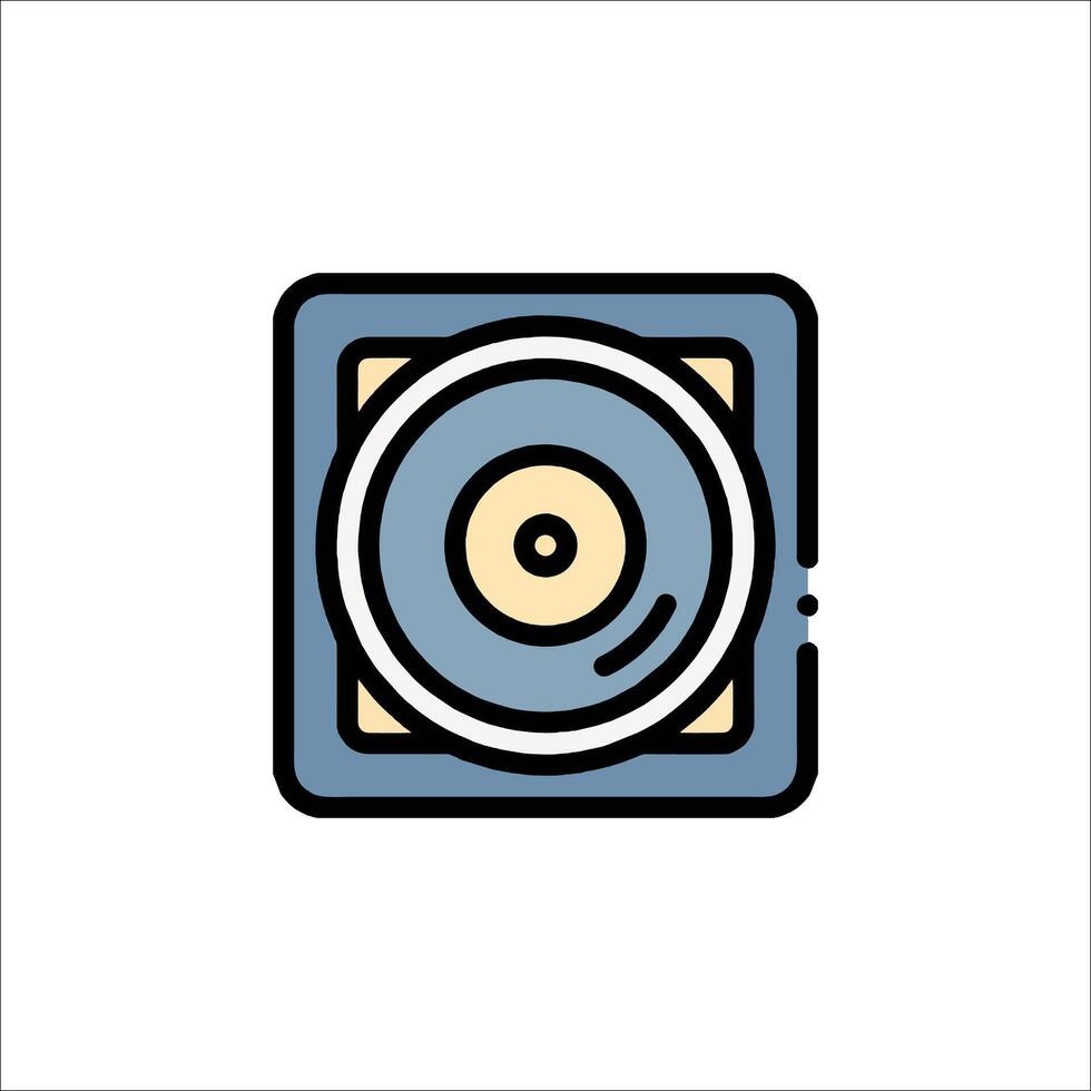A blue and yellow disc icon on a white background vector