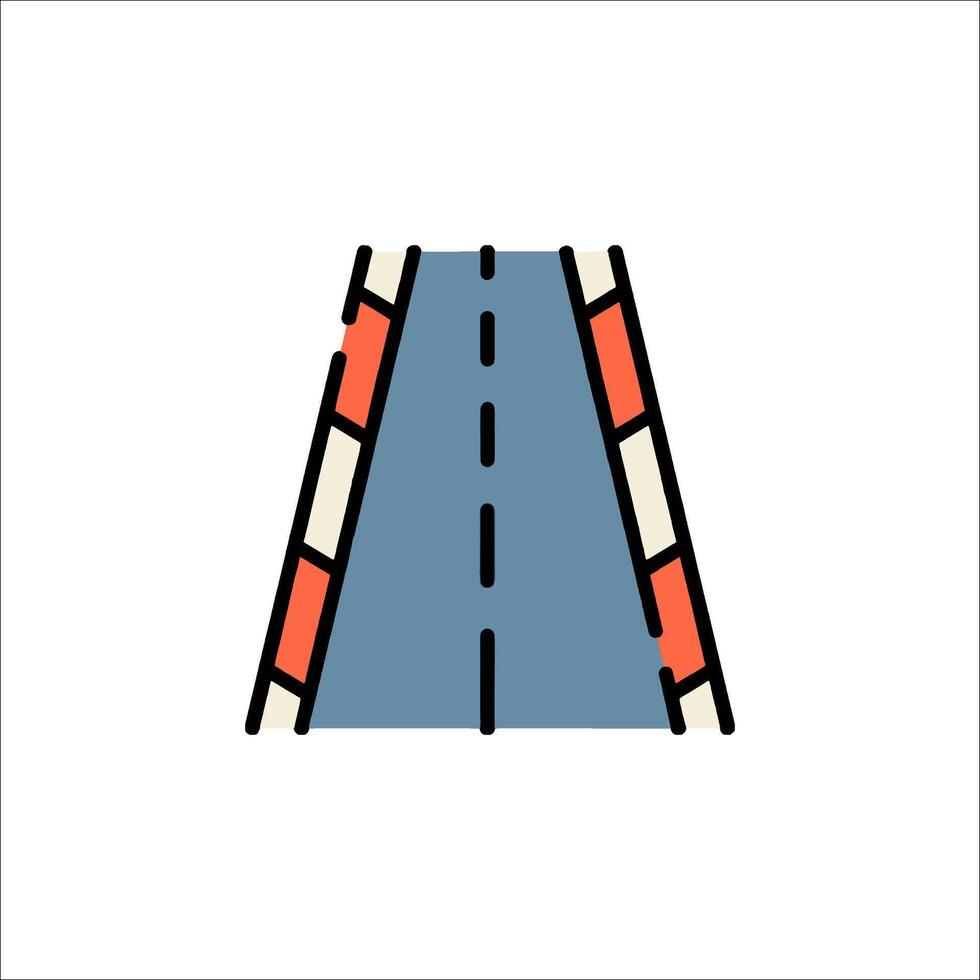 An illustration of a road with a barrier vector