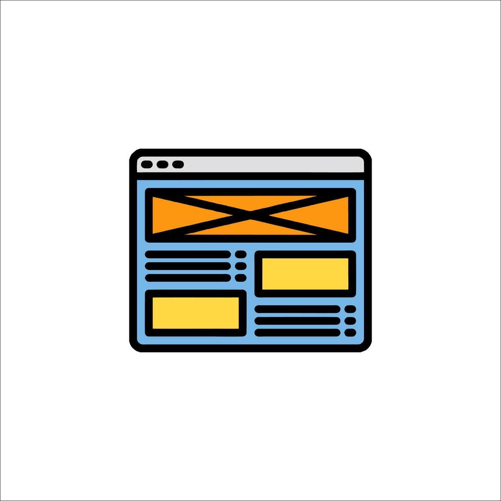 A website icon with a yellow and orange background vector