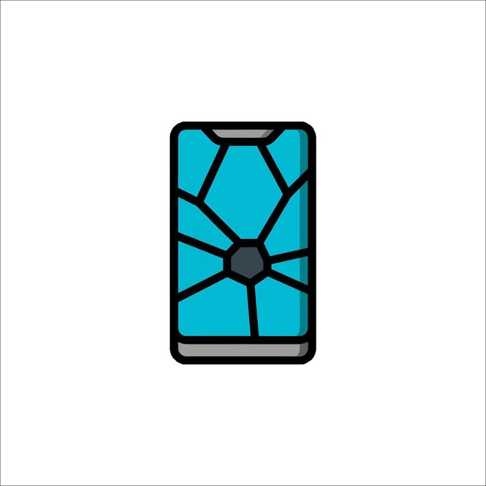 A broken phone icon on a white background vector
