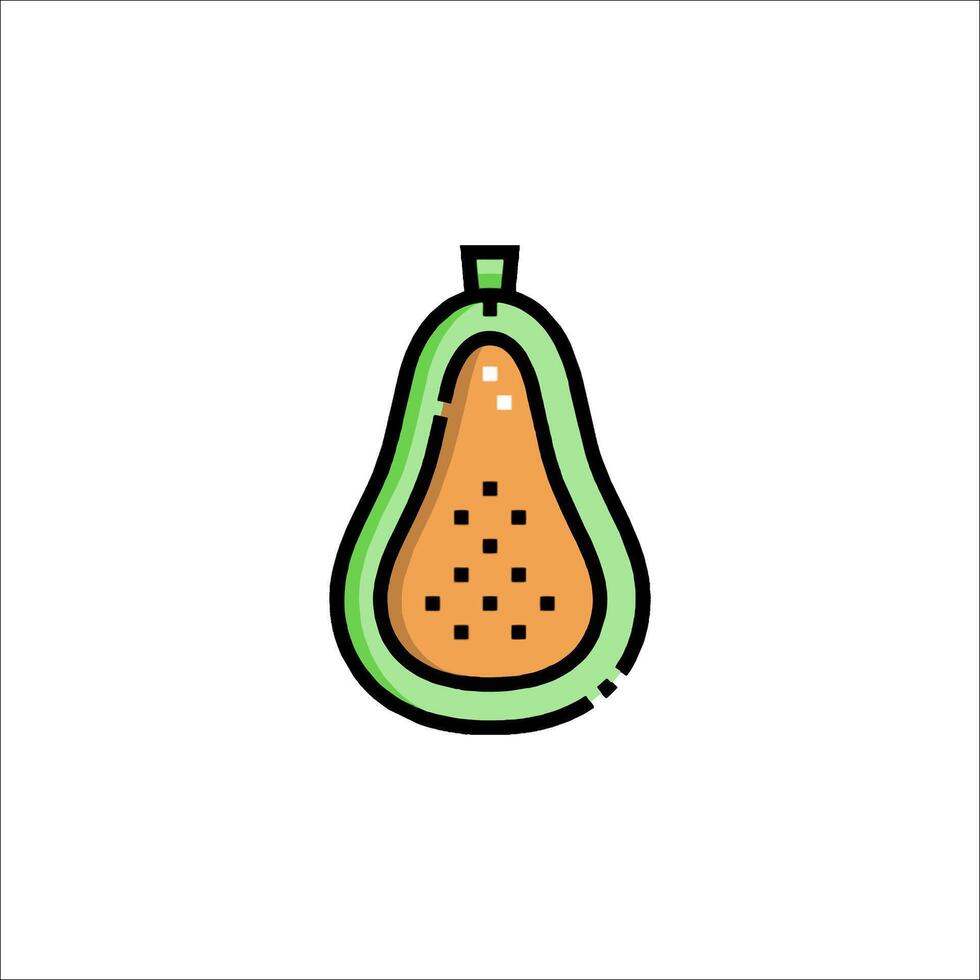 A fruit icon with a green and orange slice vector