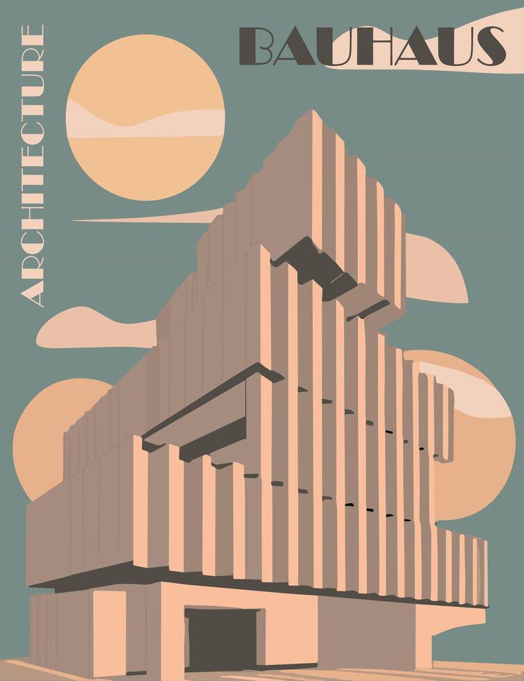 Abstract Bauhaus style architect art poster vector