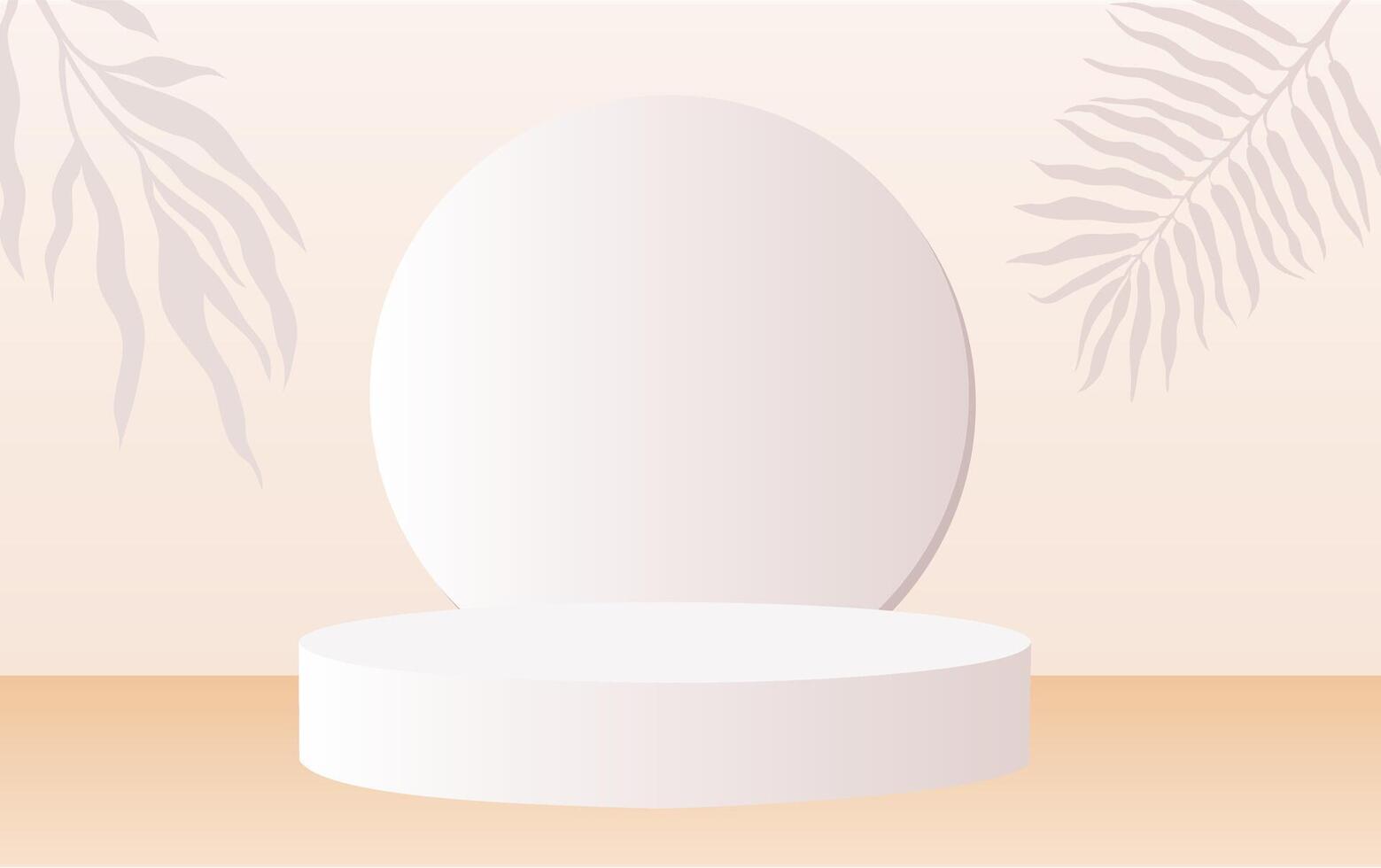 Minimal scene podium mockup flat beige. vector