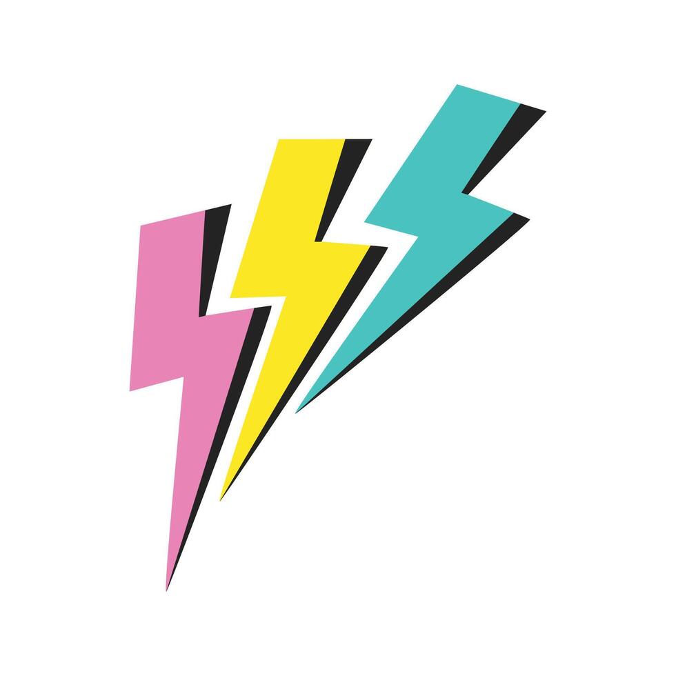 Colorful Lightnings Illustration vector
