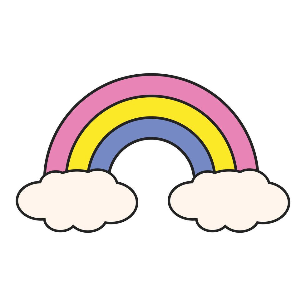 Rainbow Nostalgic Retro Icon vector