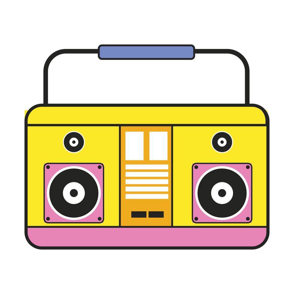 Yellow Radio Nostalgic Retro Icon vector