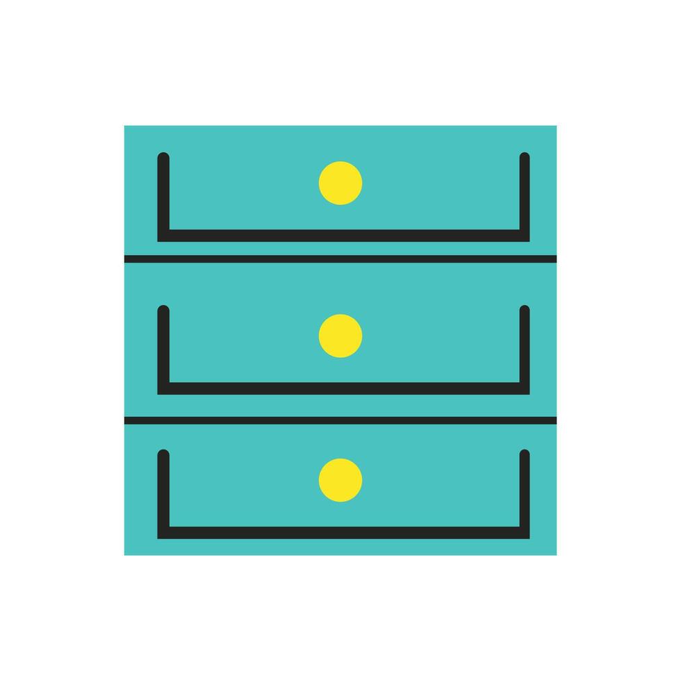 Illustration of Three Drawers vector